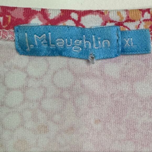 J. McLaughlin Size XL Pink Orange Catalina Cloth Long Sleeve Signature Tee - Picture 6 of 7